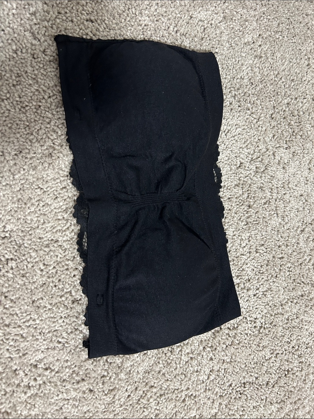 Marilyn Monroe Black Strapless Lace-Trim Bandeau